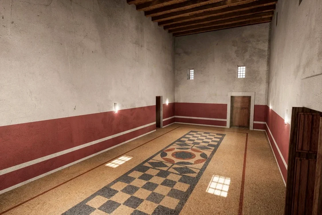 Reconstruie a unei camere din casa comandantului garnizoanei de la Apsaros