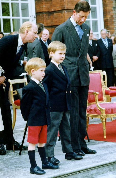 Prințul Harry mic, alături de tatăl Charles și de fratele William, Foto Profimedia jpg