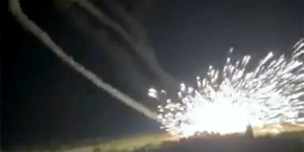 Lansare eşuată a unei rachete sol-aer FOTO Twitter/Video Forensics