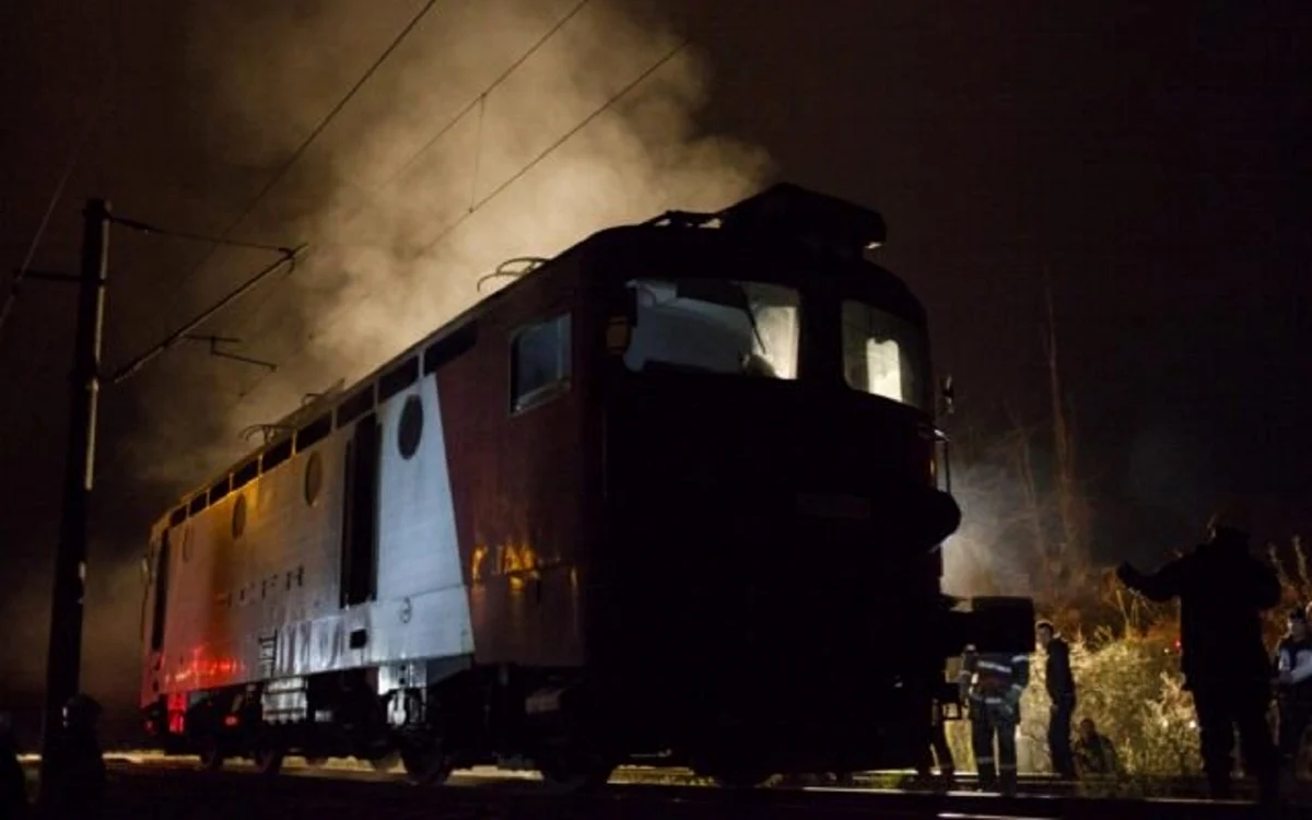 Locomotiva trenului a luat foc / foto: arhivă