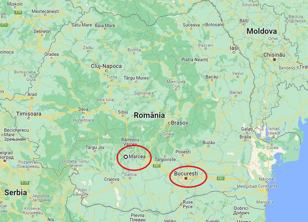 Prima și ultima așezare cu numele de București din țara noastră Foto Google Maps