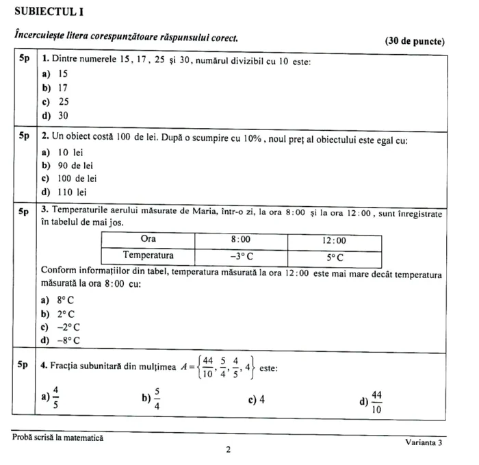 subiecte matematica