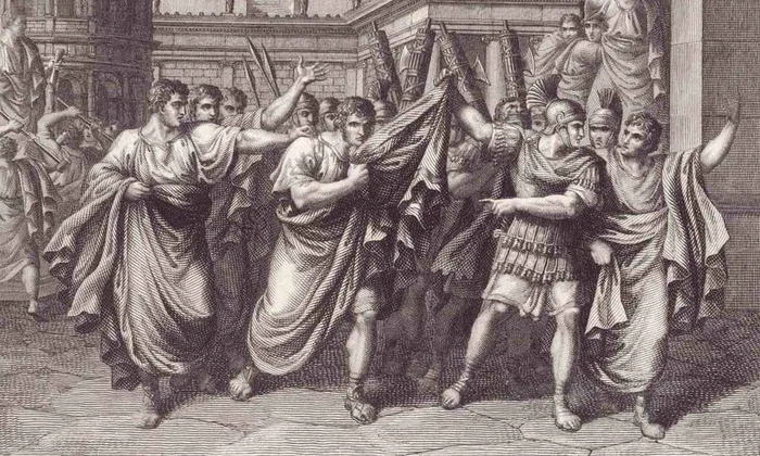 Arestarea lui Seianus (desen de Bartolomeo Pinelli / Wikimedia Commons)