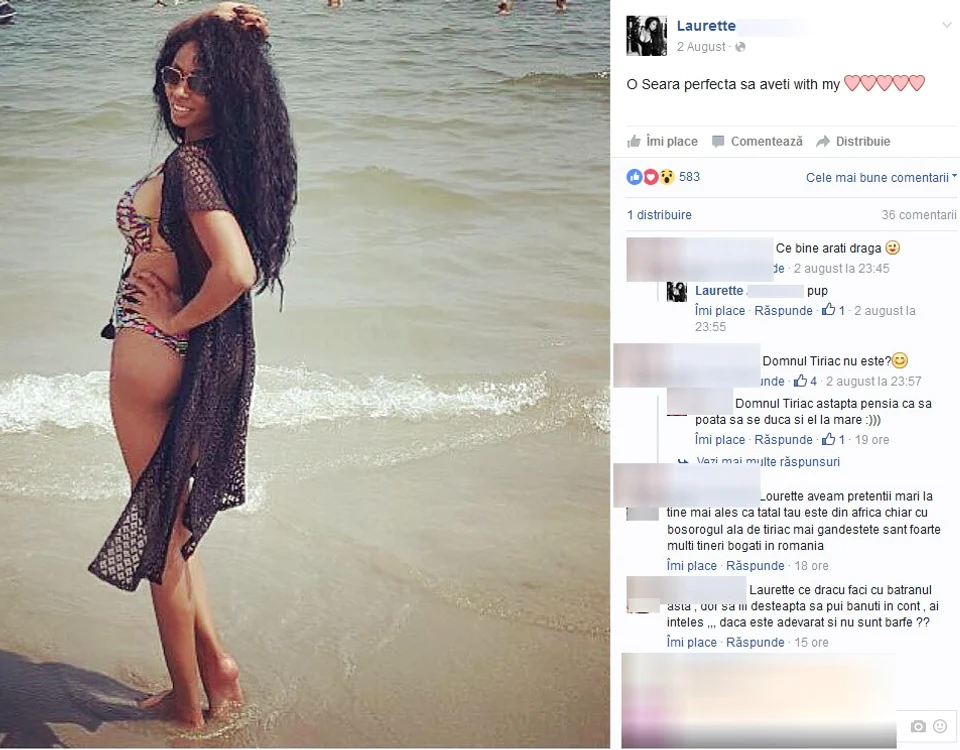 Mesajul acestei fotografii i-a făcut pe fanii Laurettei să o tragă, virtual, de urechi