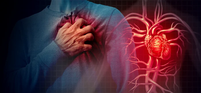 Simptom clasic al infarctului miocardic: durere bruscă în piept Foto Heart Research UK