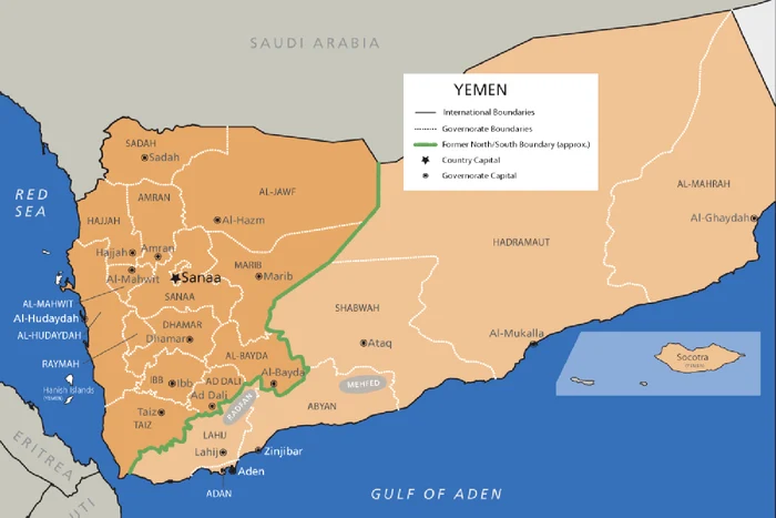 Posibila configurare a Yemenului ca urmare a divizarii. Foto: newsint.ro