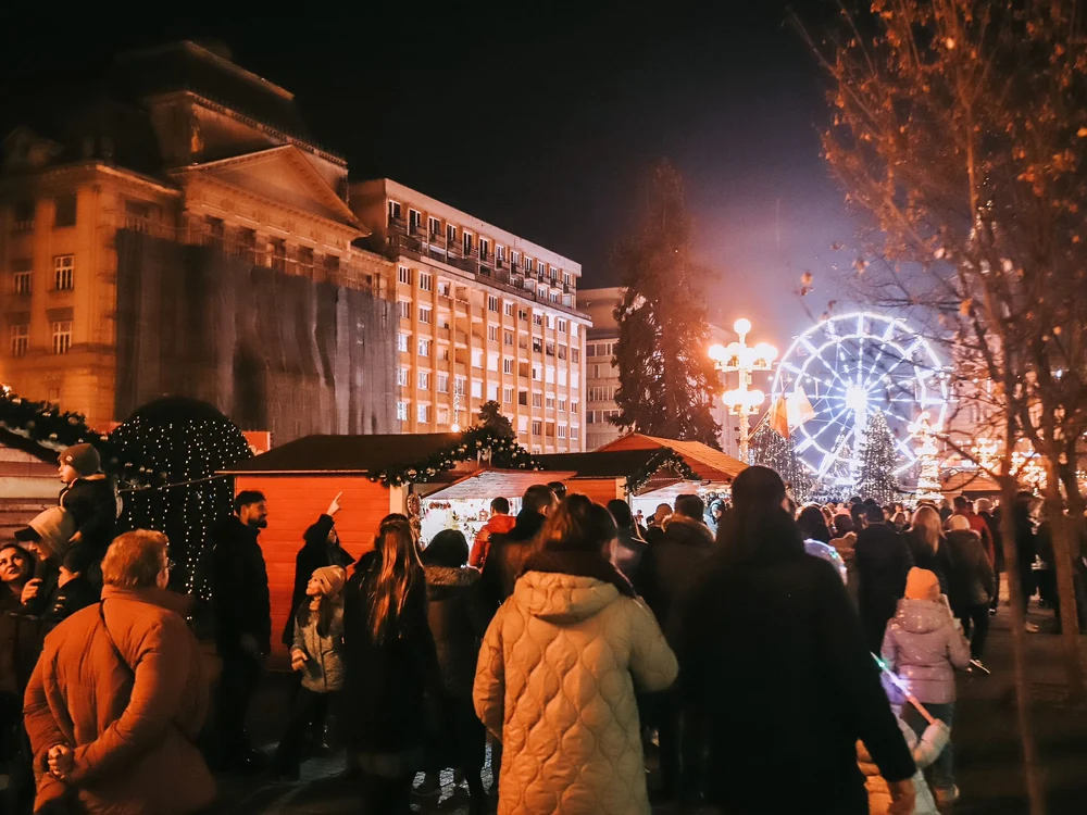 Roata panoramică din Piața Victoriei FOTO Casa de Cultură a Timișoarei