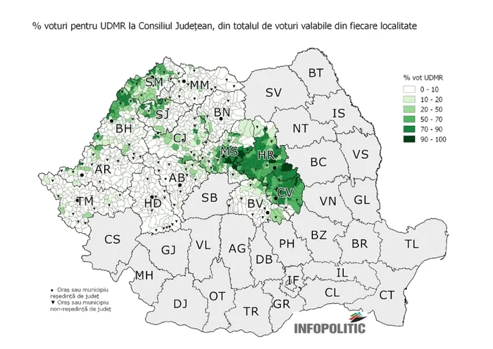 UDMR harta CJ Sursa Infopolitic