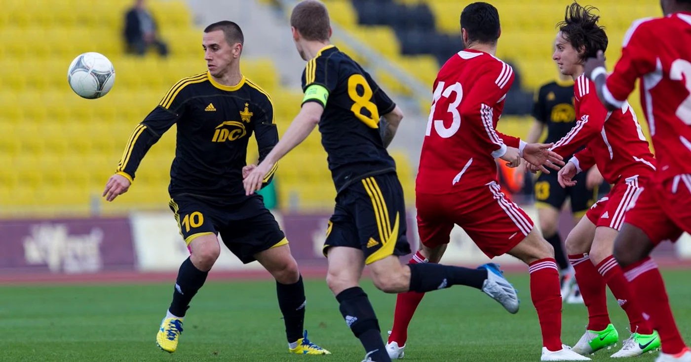 Jucătorii FC Sheriff (în negru) au pierdut din elanul meciurilor anterioare. FOTO www.fc-sheriff.com