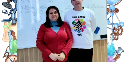 claudiu camenenti si prof de Fizica Iulia Chiru foto FB Eugen Ion jpg