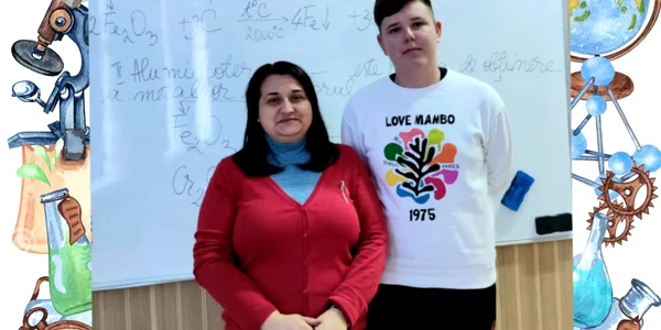 claudiu camenenti si prof de Fizica Iulia Chiru foto FB Eugen Ion jpg