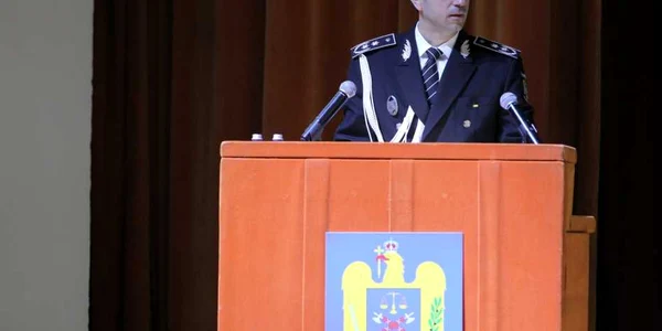 Prim-ministrul Viorica Dăncilă ministrul de interne Carmen Dan şeful poliţiei Cătălin Ioniţă (uniformă) şi procurorul general interimar Bogdan Dimitrie Licu la bilanţul Politiei Române pentru anul 2017 FOTO Eduard Enea