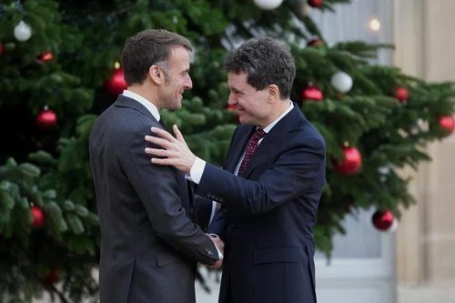 Nicușor Dan și Emmanuel Macron FOTO Profimedia 