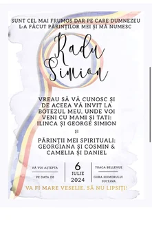 Invitația la botezul micuțului Radu Simion a fost postată pe site-ul lui George Simion foto: georgesimion.ro