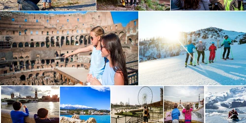 Destinații de vacanță pentru familii cu copii mai mult sau mai puțin prietenoase în Europa Foto Colaj