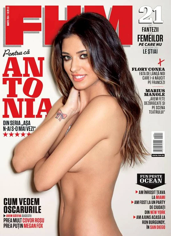
    Antonia, pe coperta FHM, toplessFoto: FHM.ro  