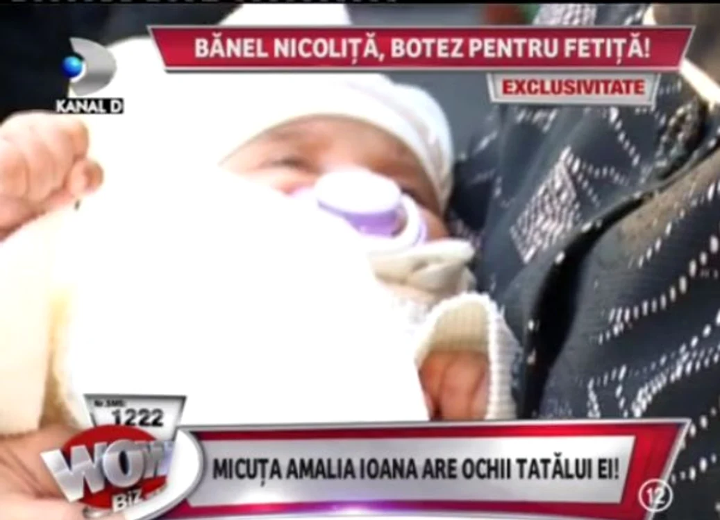 Bănel Nicoliţă şi-a botezat fetiţa