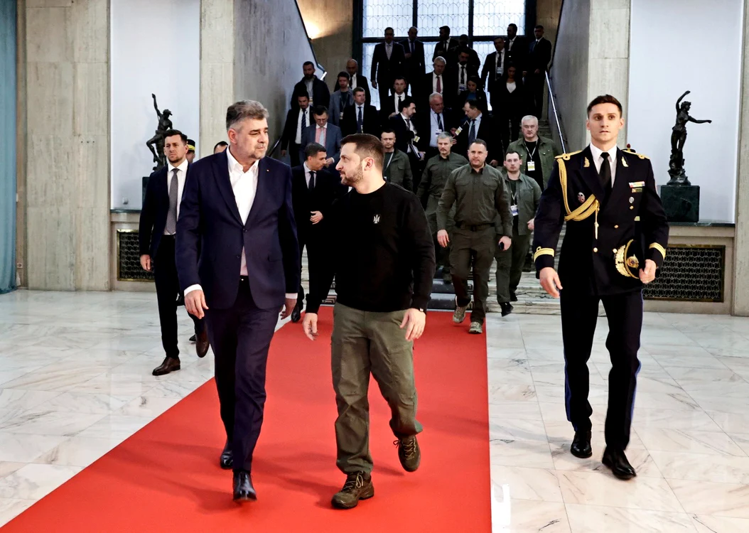 Marcel Ciolacu și Volodimir Zelenski FOTO: Twitter