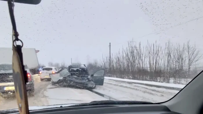 Accidentul a avut loc în zona localității Glina FOTO Captură video
