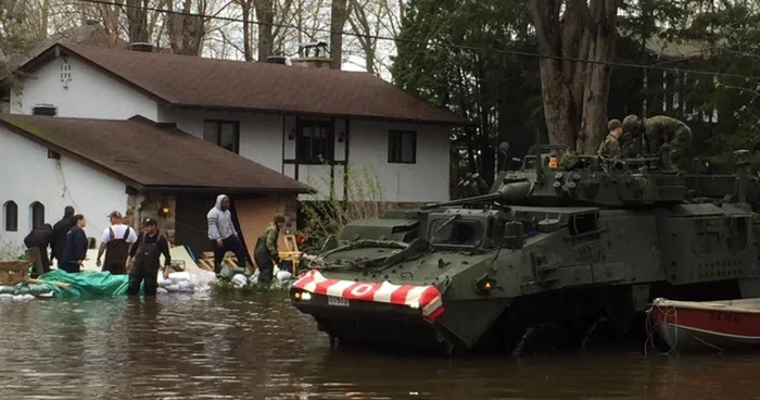 Militari mobilizaţi pentru ajutorarea sinistraţilor din Terrasse-Vaudreuil FOTO thesuburban.com