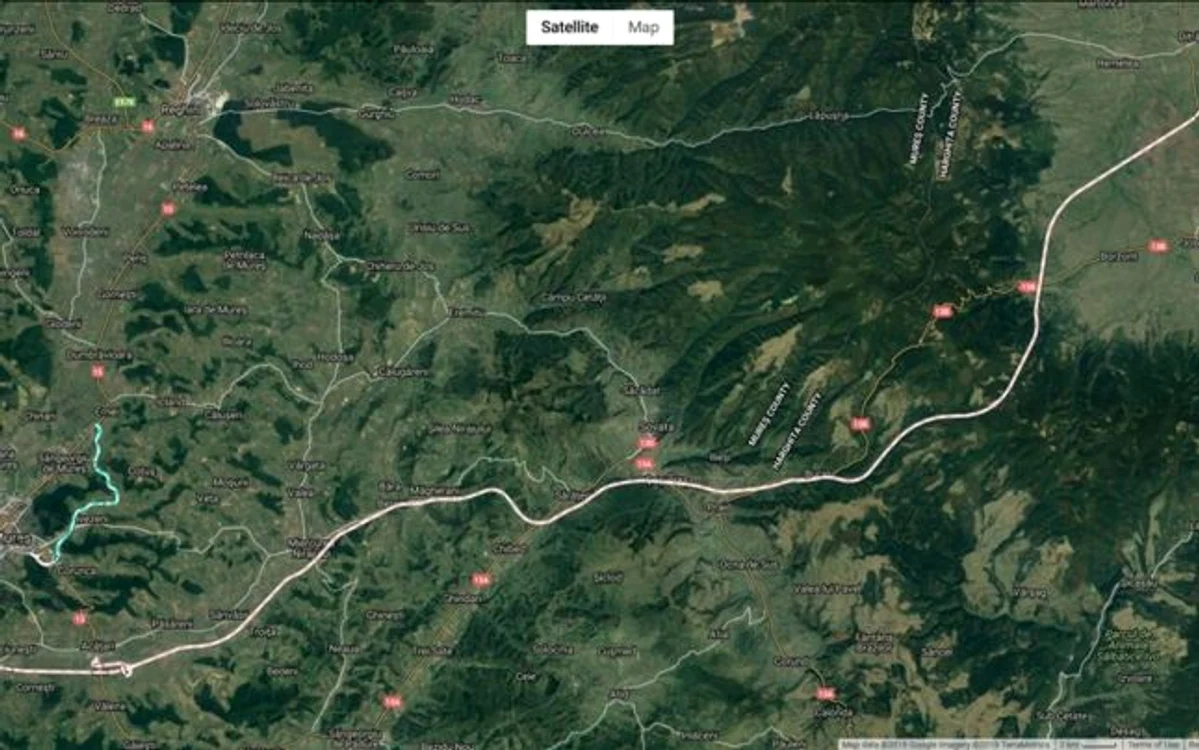 Traseul Autostrăzii A8 între Târgu Mureş şi Ditrău FOTO Asociaţia Pro Infrastructură
