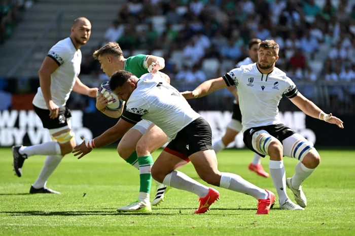 Garry Ringrose in timpul meciului România-Irlanda de la CM Rugby 2023 FOTO EPA EFE