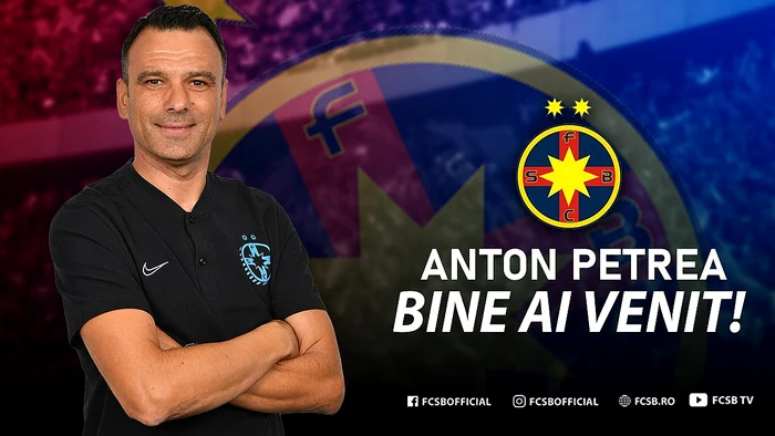 Ca antrenor secund la Steaua, Anton Petrea a contribuit la câştigarea a două titluri (2013 şi 2014), a Supercupei României (2013) şi a Cupei Ligii (2016)Foto: Facebook/FCSB