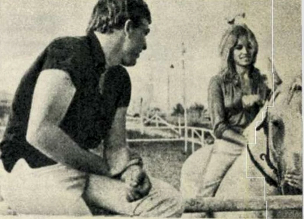 Stefan Markovici, împreună cu soția lui Delon. Sursa: Flacăra 1968