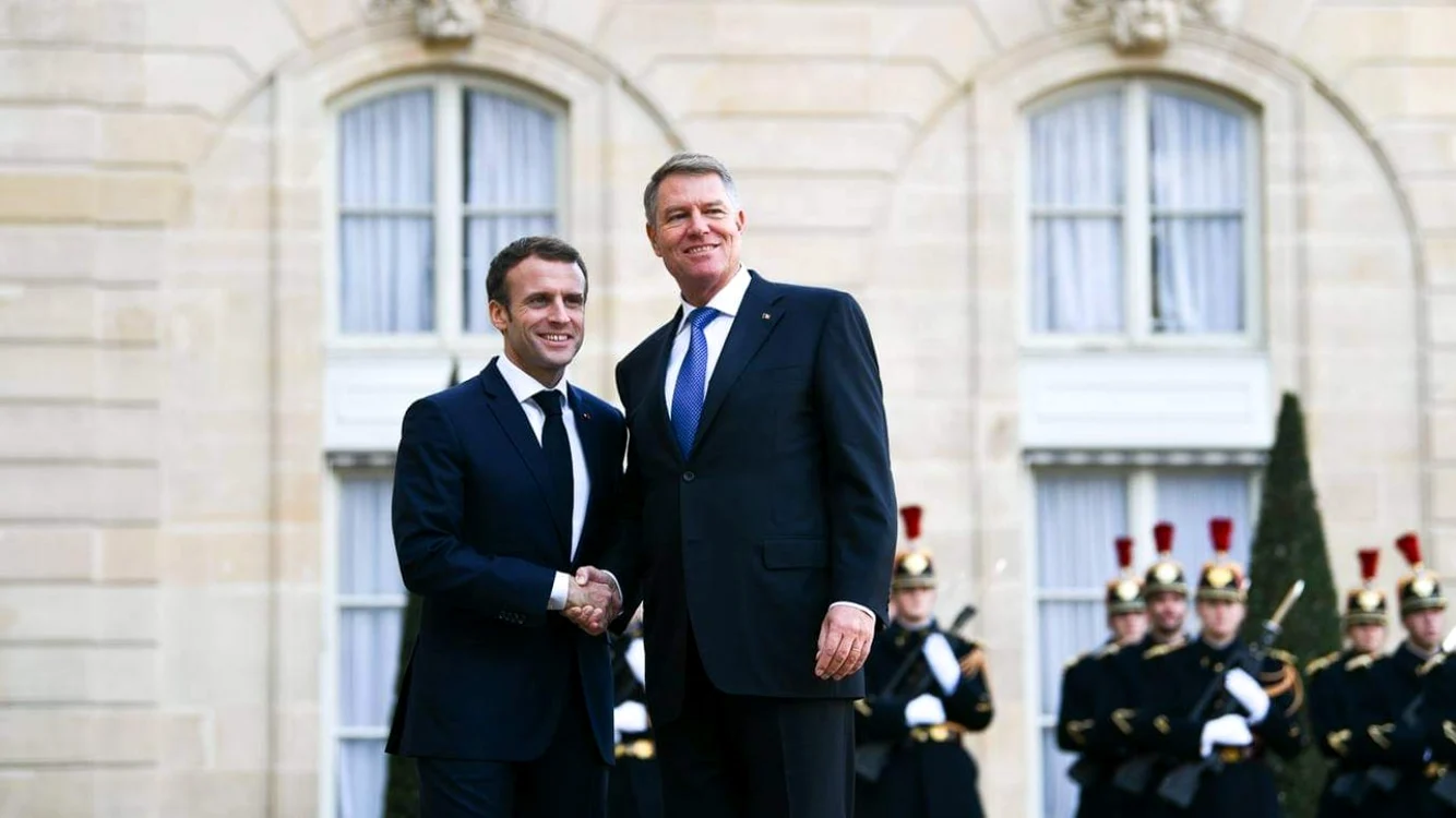 Emmanuel Macron şi Klaus Iohannis. FOTO Facebook / Klaus Iohannis
