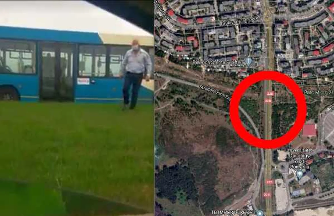 Şoferul autobuzului şi harta zonei unde s-a produs incidentul FOTO captura video