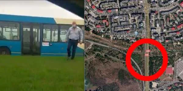 Şoferul autobuzului şi harta zonei unde s-a produs incidentul FOTO captura video