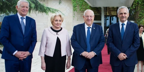Viorica Dancila cu Rivlin si Liviu Dragnea FOTO gov.ro