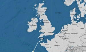 Hartă cu locația petrolierului rus Aria  Canalul Mânecii FOTO x png