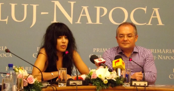 Loreen a susţinut o conferinţă de presă la Primăria Cluj-Napoca. FOTO: Remus Florescu