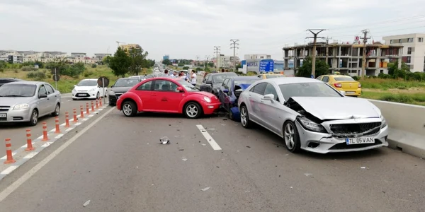 accident rutier la intrare in Constanta FOTO DRDP Constanţa