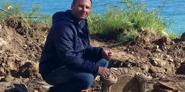 Capitel ionic - descoperire arheologică la Callatis Mangalia Foto Sorin Colesniuc