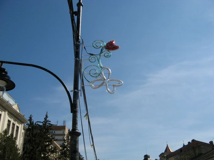 Ornamentele montate pe bulevardul Ştefan cel Mare vor fi aprinse pe timpul nopţii FOTO Cezar Pădurariu