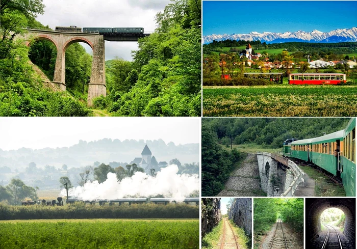 Semmeringul bănățean și mocănița din Țara Sașilor de pe Valea Hârtibaciului Colaj DMS