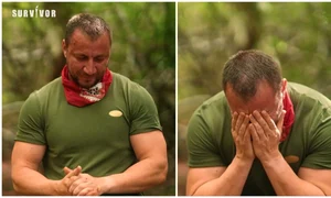 Marian Godină, momente emoționante la Survivor România 2026. Polițistul a izbucnit în lacrimi gândindu-se la familie. FOTO: captură video Antena 1