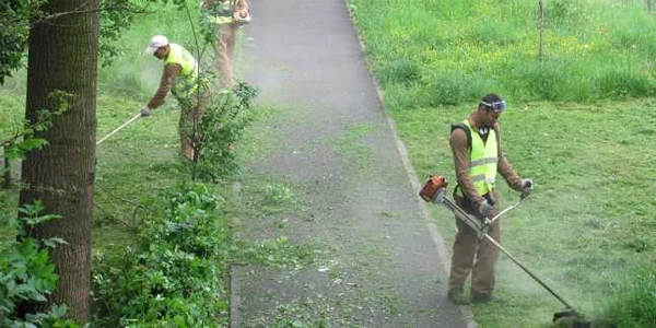 Bărbaţii curăţau parcul Şipote. Foto arhivă