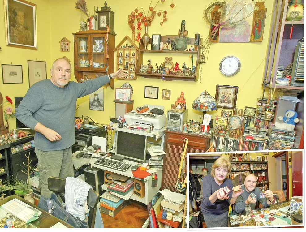 Eugen Cristea şi Cristina Deleanu au împreună peste 10.000 de cutii de chibrituri. Au putut să ne arate doar o mică parte a colecţieiFoto: Sever Gheorghe