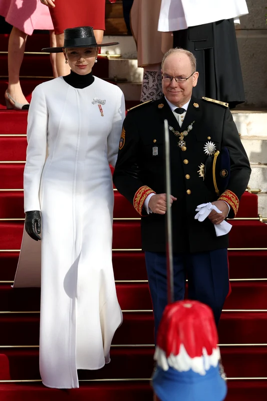Prințesa Charlene poartă deseori nuanțe deschise