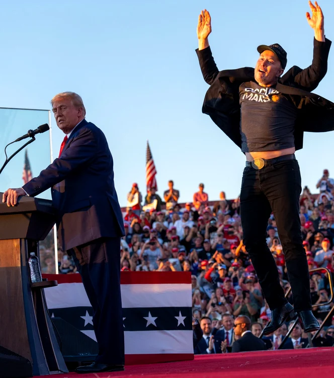 Elon Musk la mitingurile de campanie ale lui Donald Trump/ FOTO:EPA/EFE