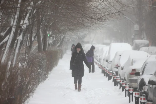 Zăpadă la sfârşitul lunii martie 2018 în Bucureşti. FOTO Dorin Costanda