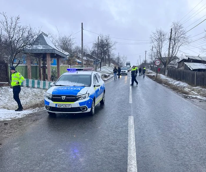 Mașina de poliție implicată în accident SURSA: IPJ Galați