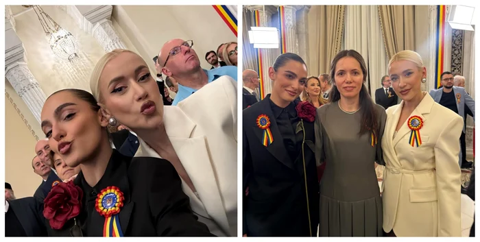 Alexia Eram, prezentă la recepția de la Palatul Cotroceni de 1 Decembrie . FOTO: Colaj Instagram