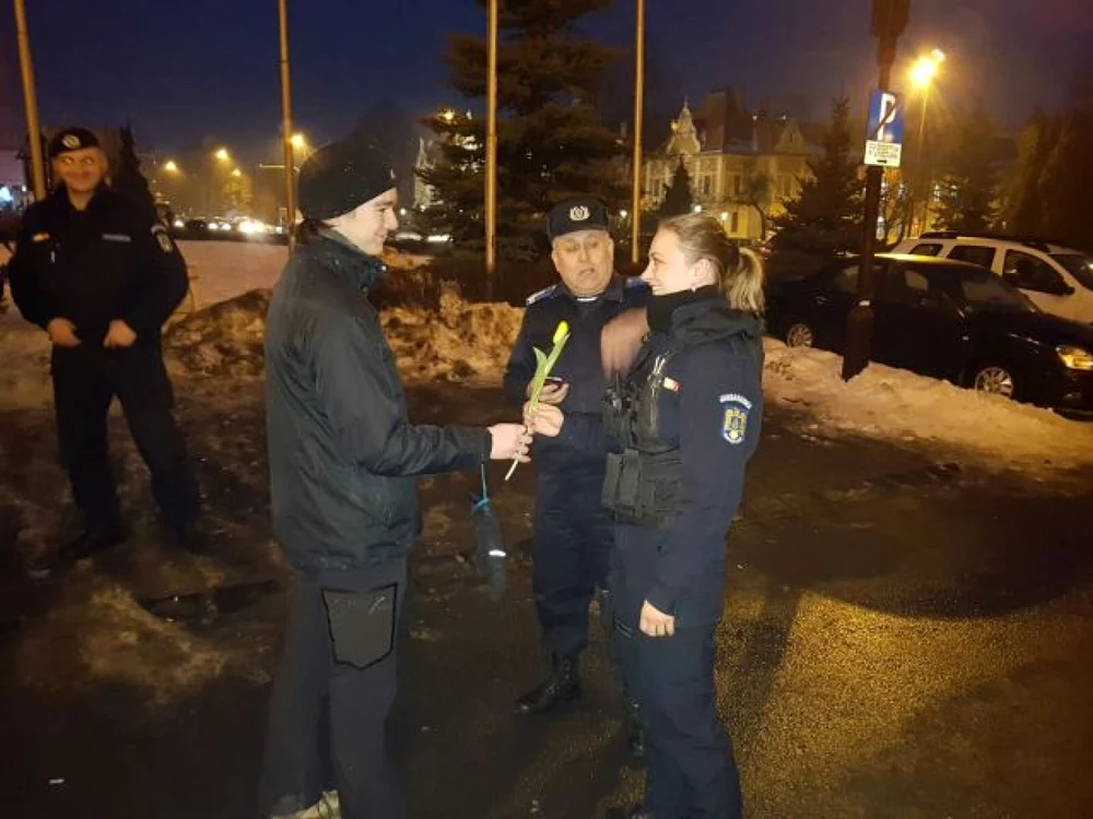 flori protestatari jandarmi brasov 