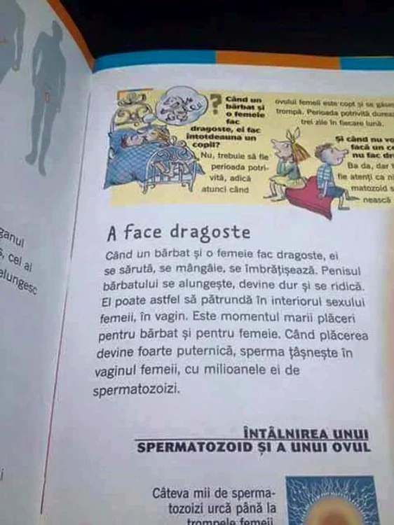 Aşa ar trebui să arate o lecţie din manualul de Educaţie sexuală pentru elevii de clasa a-4-a