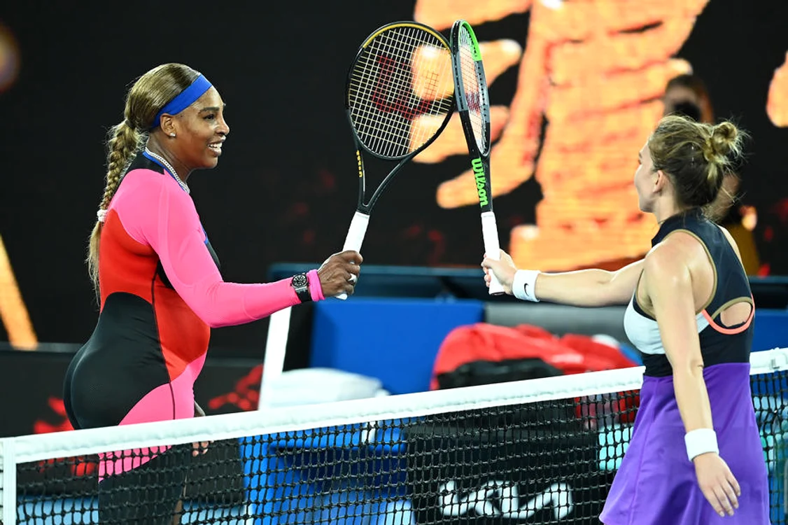 Serena Williams  si Simona Halep în 2021 FOTO EPA-EFE
