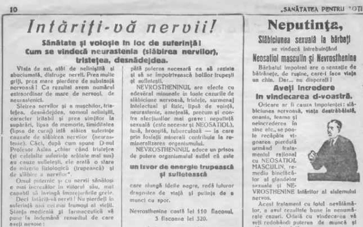 Articole publicitare în revista "Sănătatea pentru toţi"